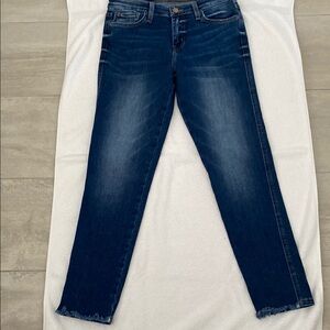 Flying Monkey Mid Rise Ankle Crop Raw Hem Skinny Jeans